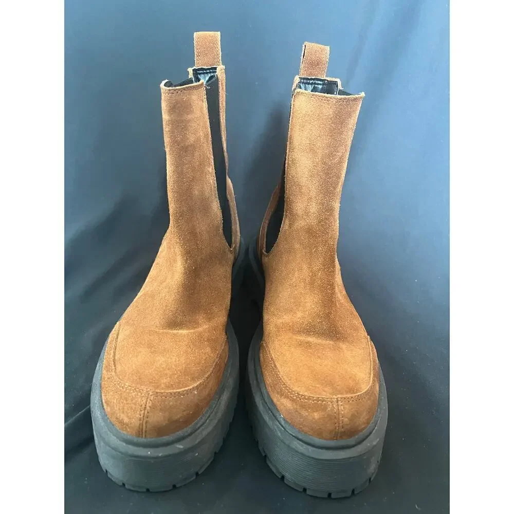 Who What Wear Sowyer Chelsea Boot / Leather / Platform - Picture 2 of 7